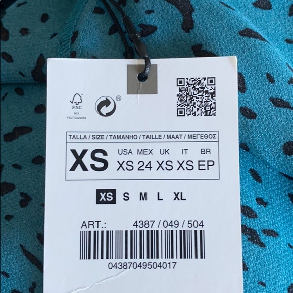 Zara - Green Blue Black Leopard Dress - Picture 9 of 13